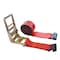 Tie 4 Safe 1 Pack Heavy Duty 4" x 30' Ratchet Tie Down Strap Flat Hook for Farm Trailer Truck Red RT21R-1530-M12N-R-1 - alternate 1